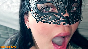 Amateur MILF had to swallow three times because the load was so big - Millie Fox