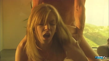 Gorgeous blonde rewards her man for working all night with a blowjob and cowgirl