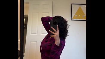 Busty milf Mirror dance showing assets