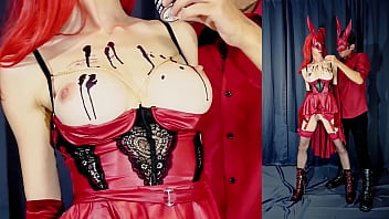 Halloween video part 1 - Hot wax on hot tits