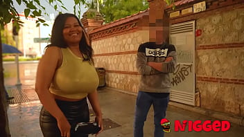 GIANT TITS Vs small head! Guy can't believe how lucky he is with Jennifer Dominic