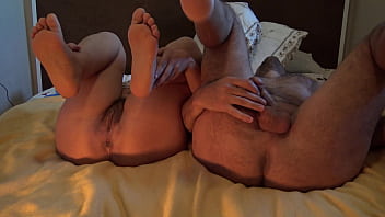 Real stepmother masturbating next to stepson