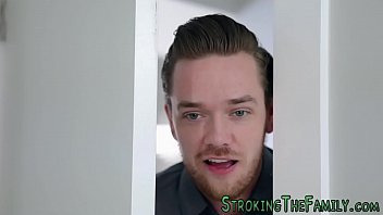 Naughty teen throating stepdad