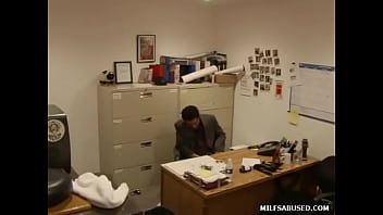 Blonde MILF gives a blowjob to her bosses cock