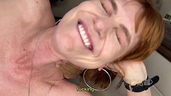 Fucking the ass of the redhead milf Reh Queen until cumming on her tits - Paraná