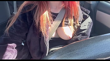 Sexy Car Ride with Hot Horny Milf Artemisia Love flashing her juicy boobs