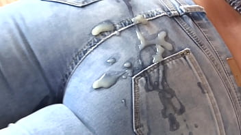 Stepson cums on my ass with my jeans on after masturbating me, he wants to fuck me