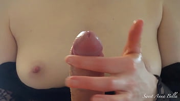 Sensual Teasing Handjob Pov in Luxury Hotel Room by Milf perfect tits, Male Moaning Orgasm