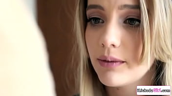 Busty stepmom undressing stepdaughter and licking her pussy